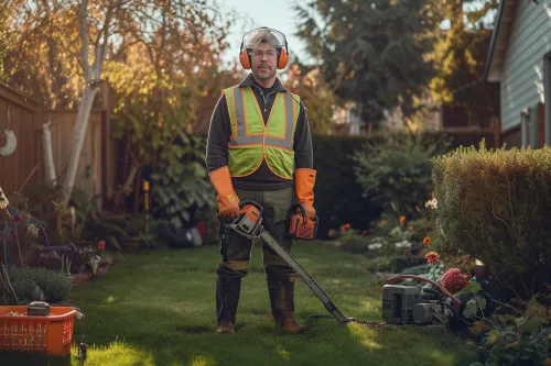 Gants, lunettes, casque : l'EPI jardinage essentiel.